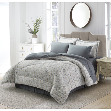 Bibb Home® 8-Piece Printed Down Alternative Comforter Set product image
