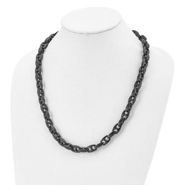 24" Stainless Steel Black IP-Plated Link Necklace product image