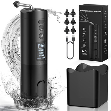 Ear Wax Removal Kit Waterproof Ear Cleaning Tool with 6 Reusable Replacement Tips Rechargeable Electric Ear Irrigation Flushing System product image