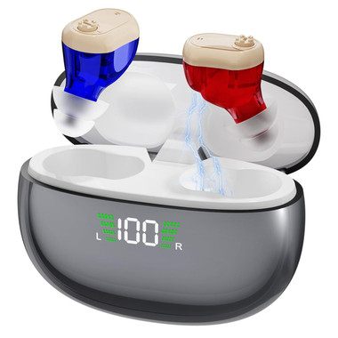 Rechargeable Hearing Aids for Seniors with Noise Cancelling 16-Channel Digital Chip Volume Control Invisible OTC Hearing Aids not Amplifiers product image