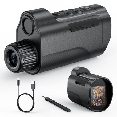 Night Vision Monocular,800M-10X Digital Zoom,2 Inhc HD Screen Infrared Binoculars with Compass 64GB TF Card for Photos and Videos product image