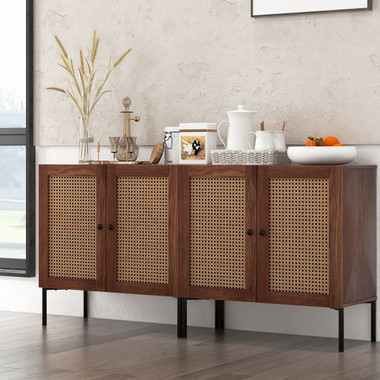 Rattan Buffet Sideboard Cabinet with Adjustable Shelf product image