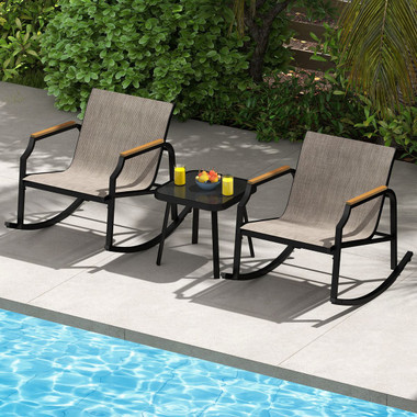 3-Piece Outdoor Rocking Bistro Set  product image 3-Piece Outdoor Rocking Bistro Set  product image