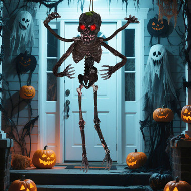 6-foot Animated Hanging Zombie Decoration with Light-up Eyes product image