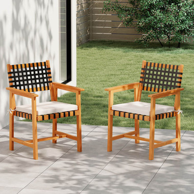 Solid Acacia Wood Patio Chair Set with Padded Seats product image Solid Acacia Wood Patio Chair Set with Padded Seats product image