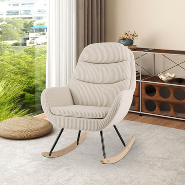 Upholstered Rocking Chair with Padded Backrest product image