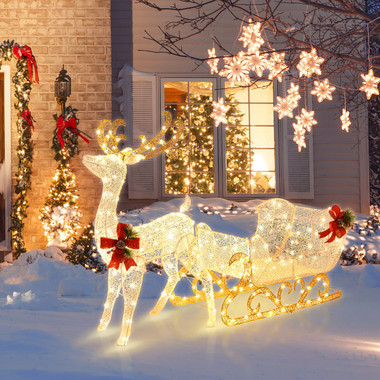 Christmas LED Light Reindeer and Sleigh product image