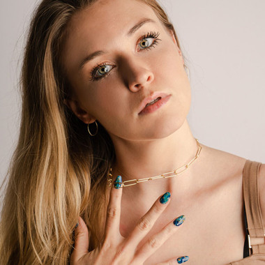 14K Yellow Gold Textured Paperclip Chain Necklace product image