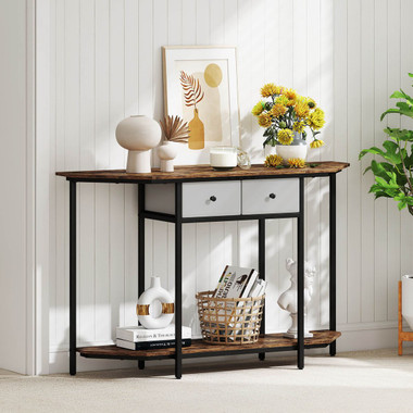 51" Polygonal Console Table with 2 Drawers product image