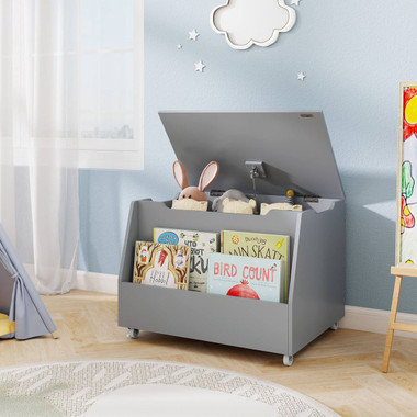 Kids Wooden Toy Box Storage Organizer with Flip-Top Lid  product image Kids Wooden Toy Box Storage Organizer with Flip-Top Lid  product image