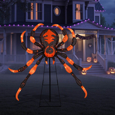 52” Spider Decoration with Flickering Warm White LEDs product image 52” Spider Decoration with Flickering Warm White LEDs product image