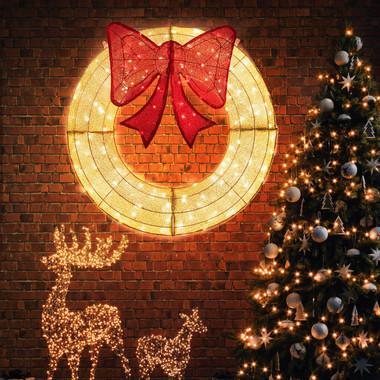 48" Pre-Lit Christmas Wreath with 200 LED Lights product image 48" Pre-Lit Christmas Wreath with 200 LED Lights product image