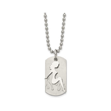Mens Stainless Steel Silhouette Dogtag Necklace  product image Mens Stainless Steel Silhouette Dogtag Necklace  product image