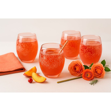 Epure Glassware Denali Rocks 13.75 oz Red Spray Flower-Print Cups (Set of 4) product image Epure Glassware Denali Rocks 13.75 oz Red Spray Flower-Print Cups (Set of 4) product image