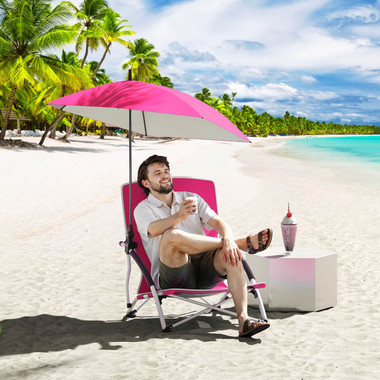 Portable Beach Umbrella Chair with Parasol and Tilt-Adjustable Knob product image