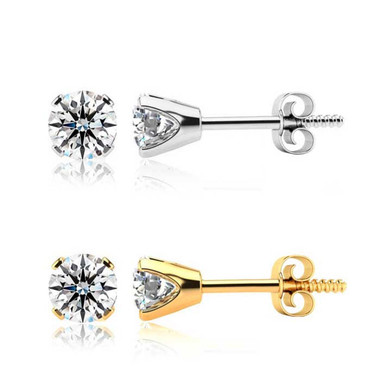 1-Carat Lab Created Diamond Stud Earrings in 14 Karat Gold product image