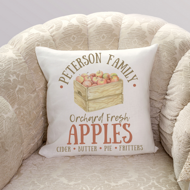 Personalized Family Farm Apples Pillow Cover product image