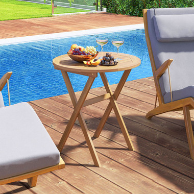 Outdoor Side Table with Slatted Tabletop product image