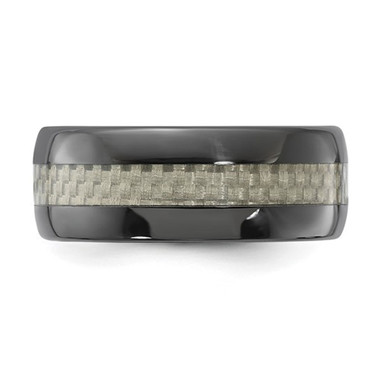 Men's Ceramic Carbon Fiber Inlay Wedding Band Ring product image