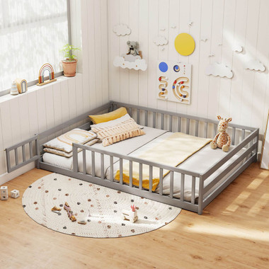 Full Size Floor Bed with Safety Guardrails product image