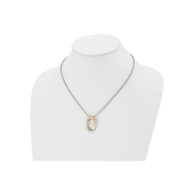 Stainless Steel Polished Oval Necklace Pendant with Chain product image