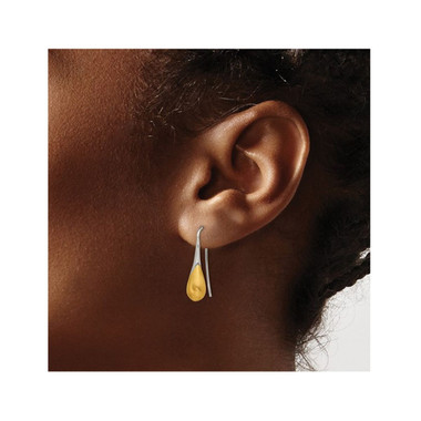 Brushed and Polished Yellow Plated Drop Earrings product image