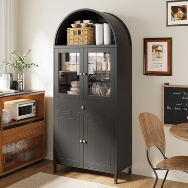 73'' Arched Metal Storage Cabinet with Doors, Drawer and Adjustable Shelves product image