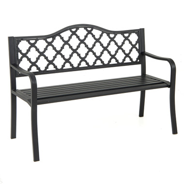 50.5" Slatted Metal Garden Bench  product image