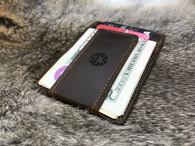 Personalized Leather Magnetic Money Clip product image