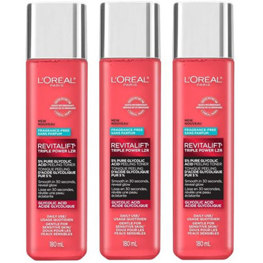 L'Oreal Revitalift Derm Pure Glycolic Acid Peeling Toner (3-Pack) product image