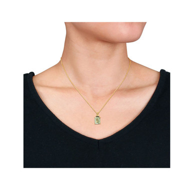 5.64 Carat (ctw) Green Quartz Necklace in Sterling Silver  product image