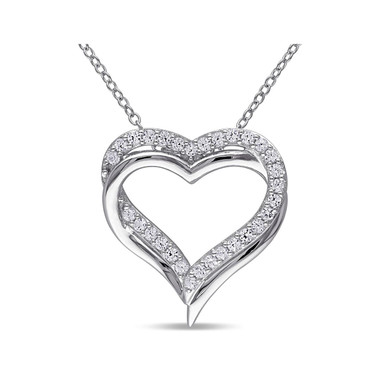 5/8 Carat (ctw) White Sapphire Heart Pendant Necklace product image