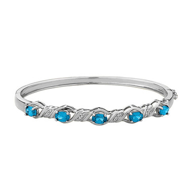 Created Blue Topaz Bangle with Diamonds  product image