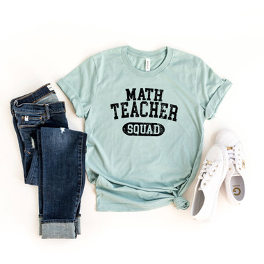 Math Teacher Squad Distressed Short Sleeve Graphic Tee product image