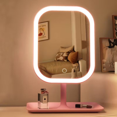 Rotating Makeup Mirror With LED Lighting product image