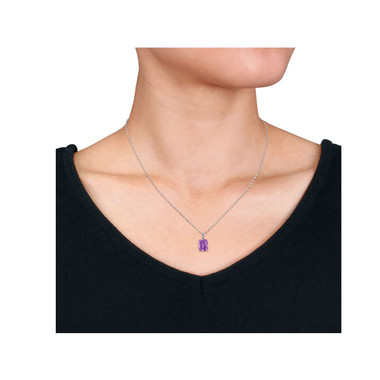 2.20 Carat (ctw) Amethyst Octagon Pendant Necklace product image