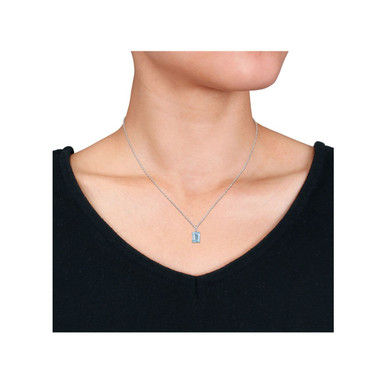 2.75 Carat (ctw) Blue Topaz Pendant Necklace in Sterling Silver product image