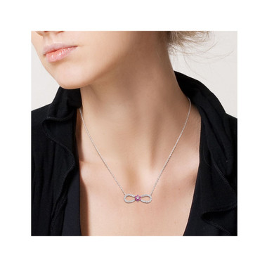 1.20 Carat (ctw) Lab-Created Ruby and White Sapphire Infinity Necklace product image