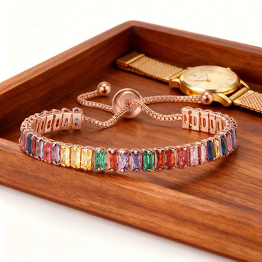 Adjustable Multicolor Zircon Tennis Bracelet product image