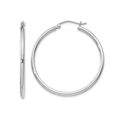 Medium Hoop Earrings in Sterling Silver- 1 1/4 Inch (2.0mm) product image