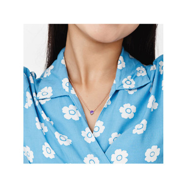 1/2 Carat (ctw) Amethyst Heart Solitaire Pendant Necklace product image