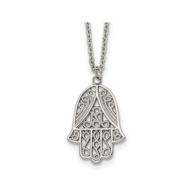 Stainless Steel Hamsa Pendant Necklace  product image
