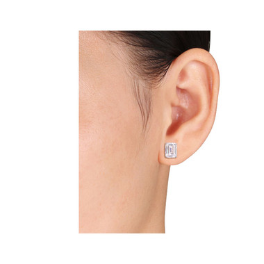 4.80 Carat (ctw) Synthetic Moissanite Emerald-Cut Solitaire Stud Earrings product image