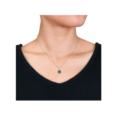 1.85 Carat (ctw) Lab-Created Emerald Solitaire Necklace product image