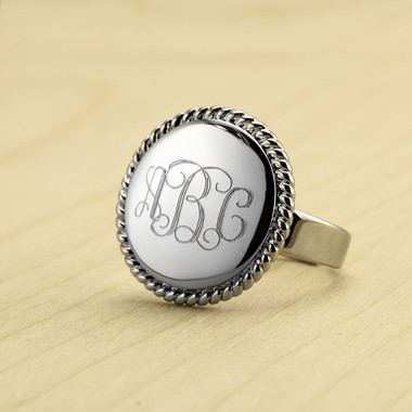 Monogrammed Adjustable Ring  product image