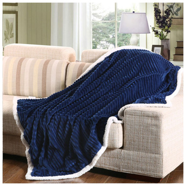 Sheradian Reversible Corduroy-Pattern Sherpa Throw Blanket product image