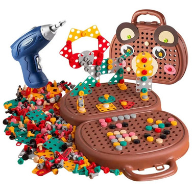Children Electric Drill Toolbox Driller Games Tool Toy for Boys Girls Montessori Screw Puzzle Kid Pretend Play Toys Gift product image