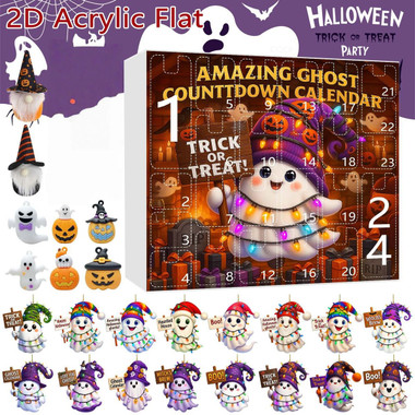 Halloween CountDown Advent Calendar with Ghost Gnome Pumpkin Plush Toys Dolls Pendants Ornaments For Indoor Outdoor Home Party Decoration product image