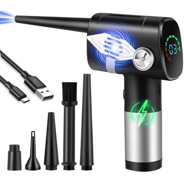 Electric Air Duster Cordless Compressed Dust Blower with 3-Gear to 38000 RPM High Pressure Air Blower Rechargeable for Computer,Car,Inflatable product image