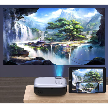 MOOKA® 1080p Mini Wi-Fi Portable Projector with Carrying Bag product image